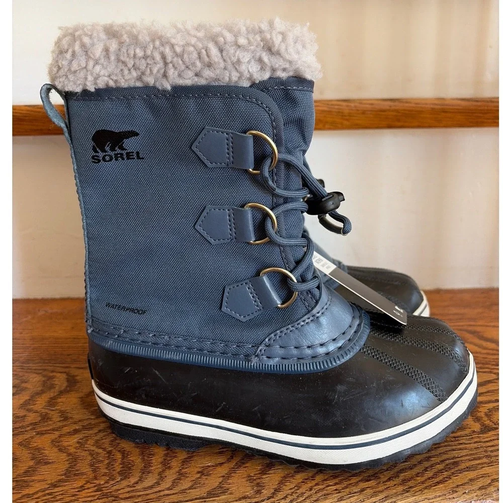 Sorel Kids Pac Nylon Waterproof Winter Boots‎ Navy Blue Black Size 2